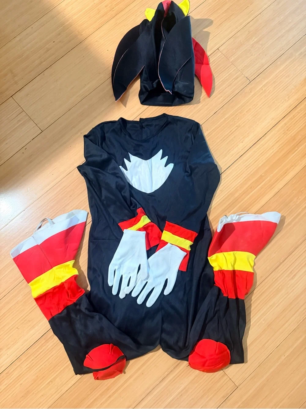 Black and Red Kids Costume with Yellow Accents - Unbranded